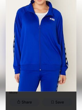 PINK Victoria's Secret Royal Blue Zip-Up Track Jacket